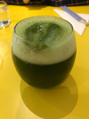 Non alcoholic matcha beer at OkonomiHeads in East London