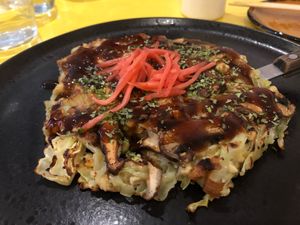 Vegan okonomiyaki with exotic mushrooms & natto at OkonomiHeads in East London