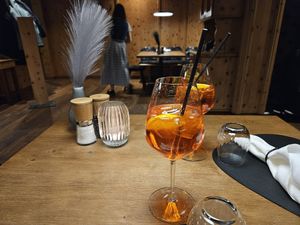 Aperol spritz alcool free at Restaurant al-pine Sölden in Soelden