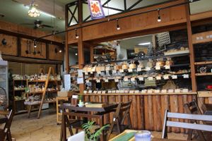 shelves of breads and sweets  at Macrovenus and Pan-Yakibito in Tokyo
