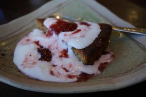 Nuts tart with soymilk cream 750yen. at Macrovenus and Pan-Yakibito in Tokyo