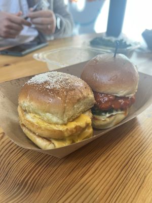 Mini grilled cheese and zora chikn   at SweetArt too in St Louis