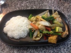 Tofu + seitan + vegetables lunch special at Peace Harmony in Sydney