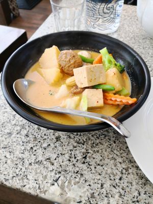 Masamun curry with veggies, tofu and vegan 'beef' at Peace Harmony in Sydney