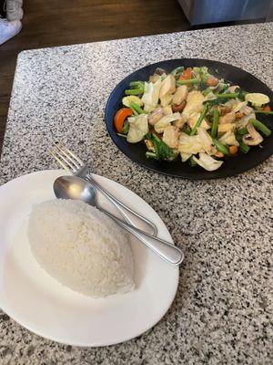  Stir fry with cashews and jasmine rice   at Peace Harmony in Sydney