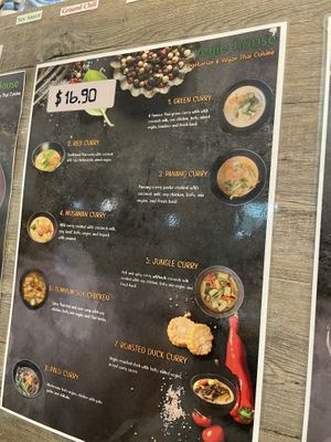 Menu   at Peace Harmony in Sydney