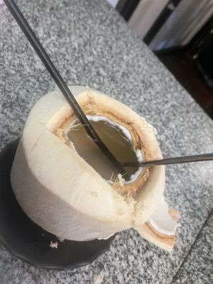 fresh coconut milk  at Peace Harmony in Sydney