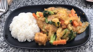 Peanut satay stir fry at Peace Harmony in Sydney