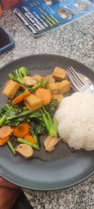 Broccoli, tofu & soy chicken at Peace Harmony in Sydney