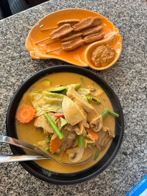 Laksa & Satay sticks   at Peace Harmony in Sydney