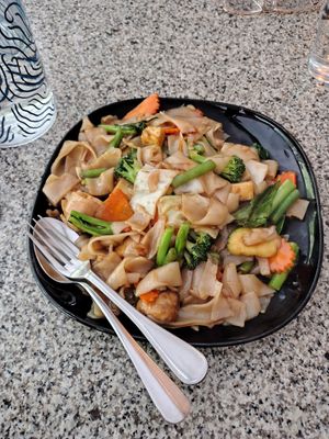 Flat rice noodles at Peace Harmony in Sydney