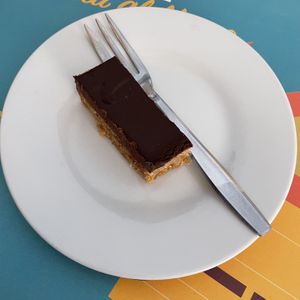 Delicious coconut chocolate cake  at Capre e Cavoli in Brescia