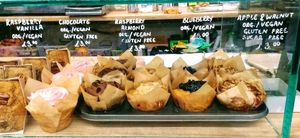 Vegan muffins at Harvest E8 in East London