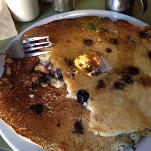 huge plate of pancakes at Riverwest Co-op Cafe in Milwaukee
