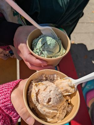 Pumpkin pie and mint choc chip at Honey's - Queen St E in Toronto