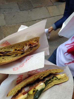 One vegan one non-vegan toasted sandwich. at Pizzeria L'Angelo in Venice