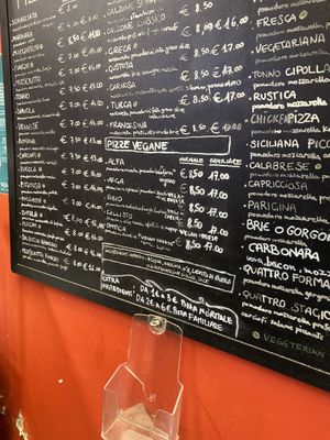 Menu at Pizzeria L'Angelo in Venice