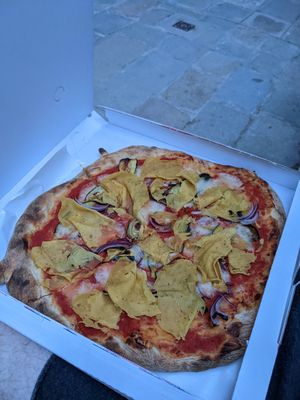 Pizza omega at Pizzeria L'Angelo in Venice