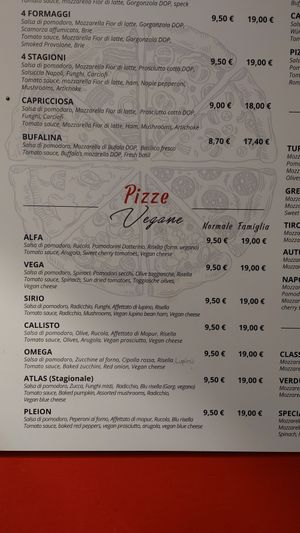 Vegan menu! :) at Pizzeria L'Angelo in Venice
