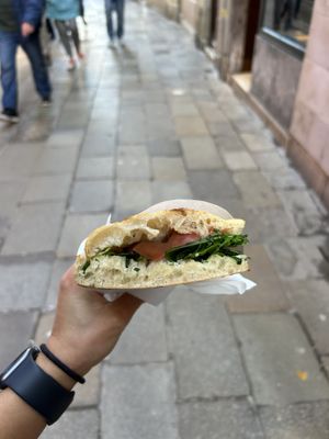 Panini with seitan and blue cheese  at Pizzeria L'Angelo in Venice