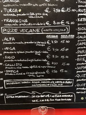 vegan pizza options  at Pizzeria L'Angelo in Venice