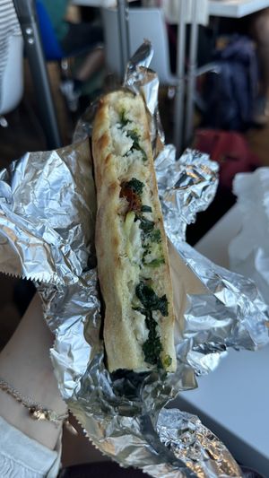 Vegan feta, sundried tomatoes and spinach   at Pizzeria L'Angelo in Venice