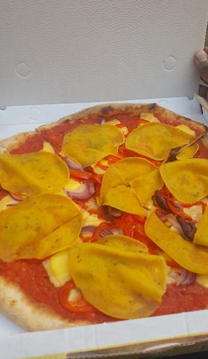 Traditional Italian vegan pizza in Italy. at Pizzeria L'Angelo in Venice