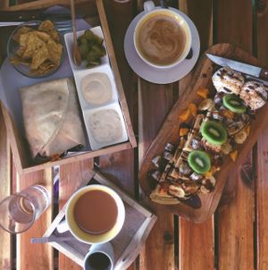 gluten free waffles and the quinoa wrap  at Eat.Co Brunchrie in Koh Phangan