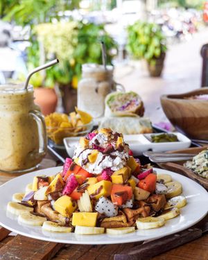 Waffle heaven at Eat.Co Brunchrie in Koh Phangan
