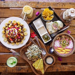 Breakfast spread at Eat.Co Brunchrie in Koh Phangan