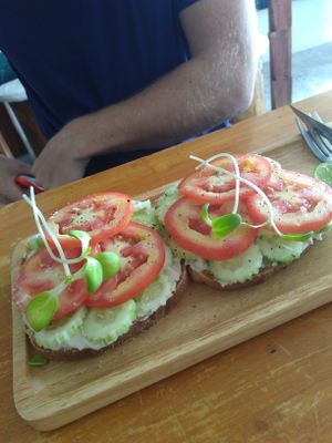 Cashew cheese on toast at Eat.Co Brunchrie in Koh Phangan