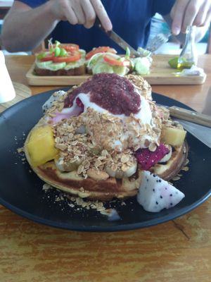 Waffle!! Go there with an empty stomach :) at Eat.Co Brunchrie in Koh Phangan
