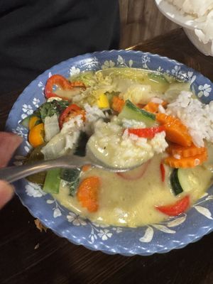 Green curry tofu   at Ayara Thai Street Cafe in St Augustine