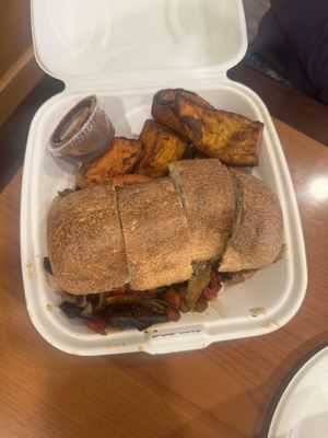 Portobello Panini with Sweet Potato Fries  at Green Leaf in Framingham