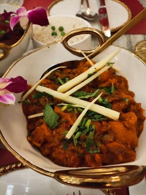 Bhuna Soya was our favorite comes with white rice at Red Chilli  in Jackson Heights