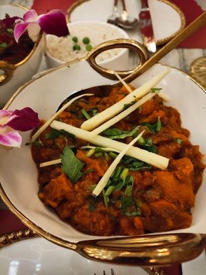 Bhuna Soya was our favorite comes with white rice at Red Chilli  in Jackson Heights