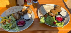 Falafel plate  at Makani Beach Club in El Gouna