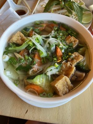 Veggie pho with tofu added  at Mona's Super Noodle in Baltimore