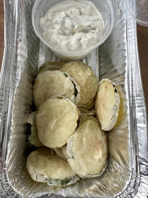 Courgette crisps & tzatziki   at Yiayias Little Kitchen @ Raigmore Motel in Inverness