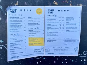Menú   at Yiayias Little Kitchen @ Raigmore Motel in Inverness