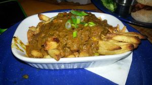 curry poutine at The Black Lodge - Kingsway in Vancouver