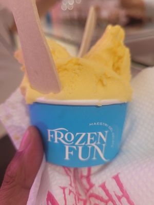 Passion fruit sorbet #Veganuary at Frozen Fun Gelato in Mumbai