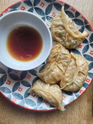 Homemade gyoza (vegan)  at Japanischer MIttagstisch in Basel