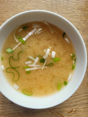 Miso soup at Japanischer MIttagstisch in Basel