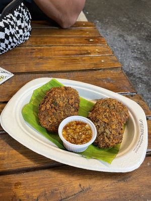 Mushroom cakes  at Happy Vegan in Koh Samui