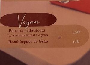Two vegan options. at Golden Hour Restaurante in Elvas