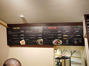 Menu at KVB in Montpellier