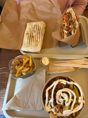 SuperBol, kevab, tacos with French fries and mayo at KVB in Montpellier