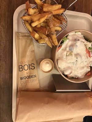 Salad and seitan kebab  at KVB in Montpellier
