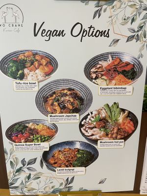 Vegan Menu  at Two Cranes in Central Singapore